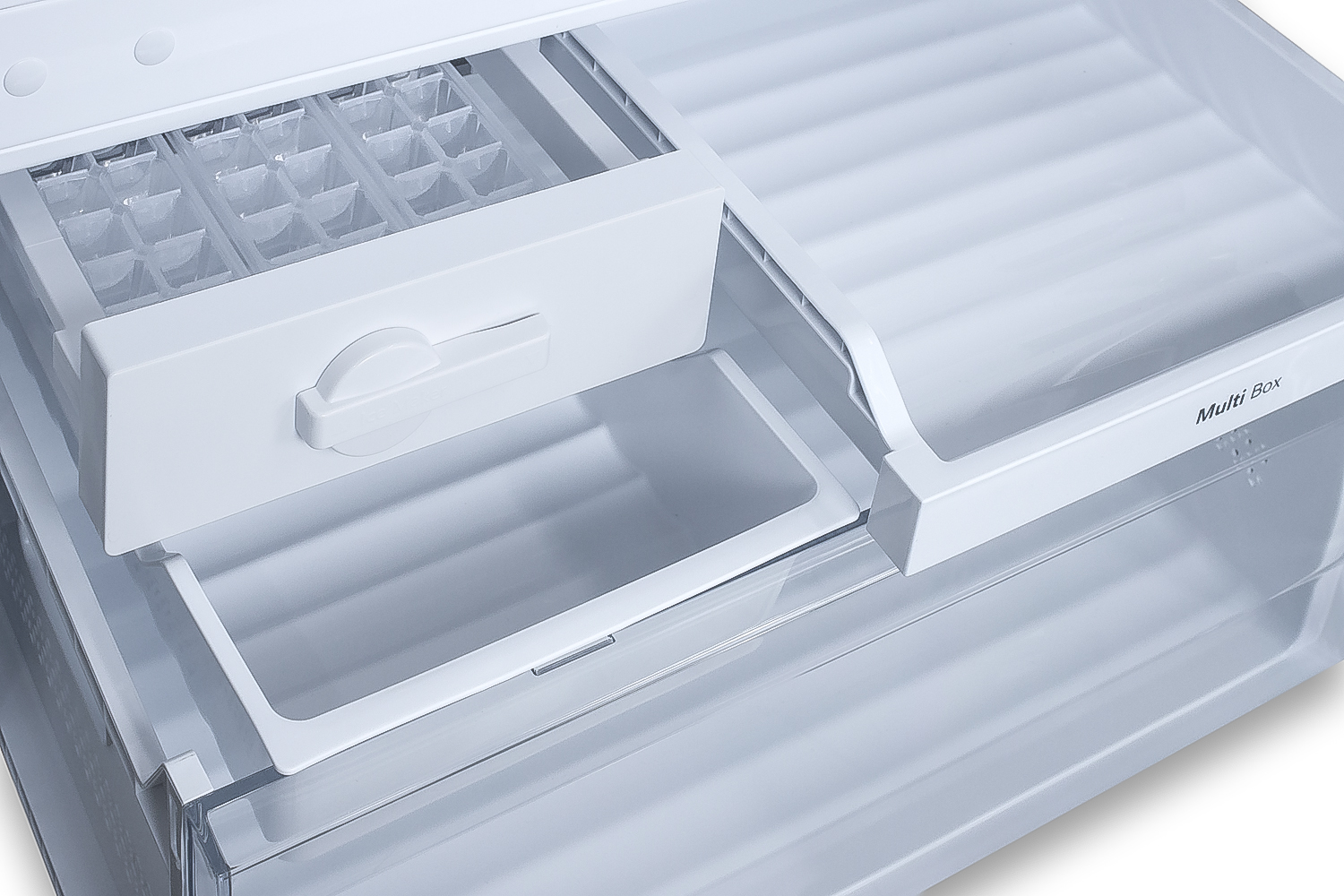 Frost-free ENERGY STAR certified bottom freezer refrigerator in stainless steel with digital controls and a counter depth fit